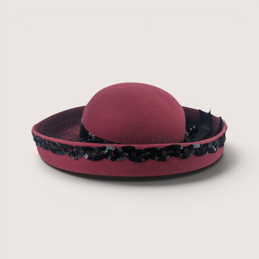 Vintage Delisa for Korn and Korn Wool Felt Sequin Hat